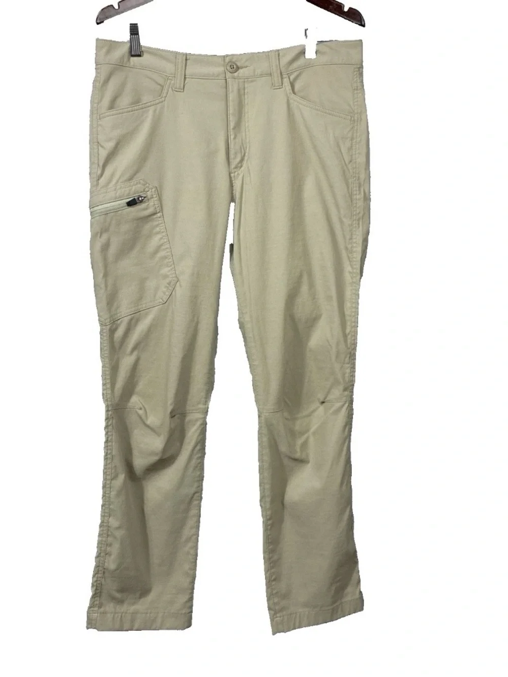 Eddie Bauer Rainier Tech Pants Mens 32x30 Tan Khaki Straight Leg Outdoor Hiking